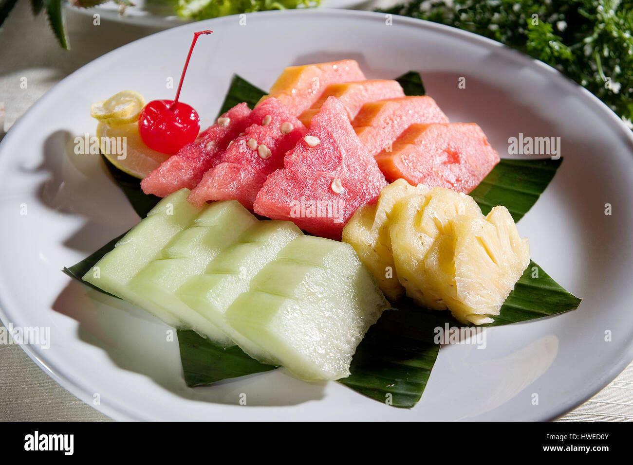 fruit in a platter Stock Photo