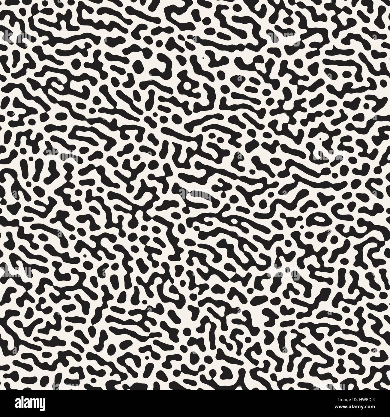 Vector Seamless Grunge Pattern. Black and White Organic Shapes. Messy ...