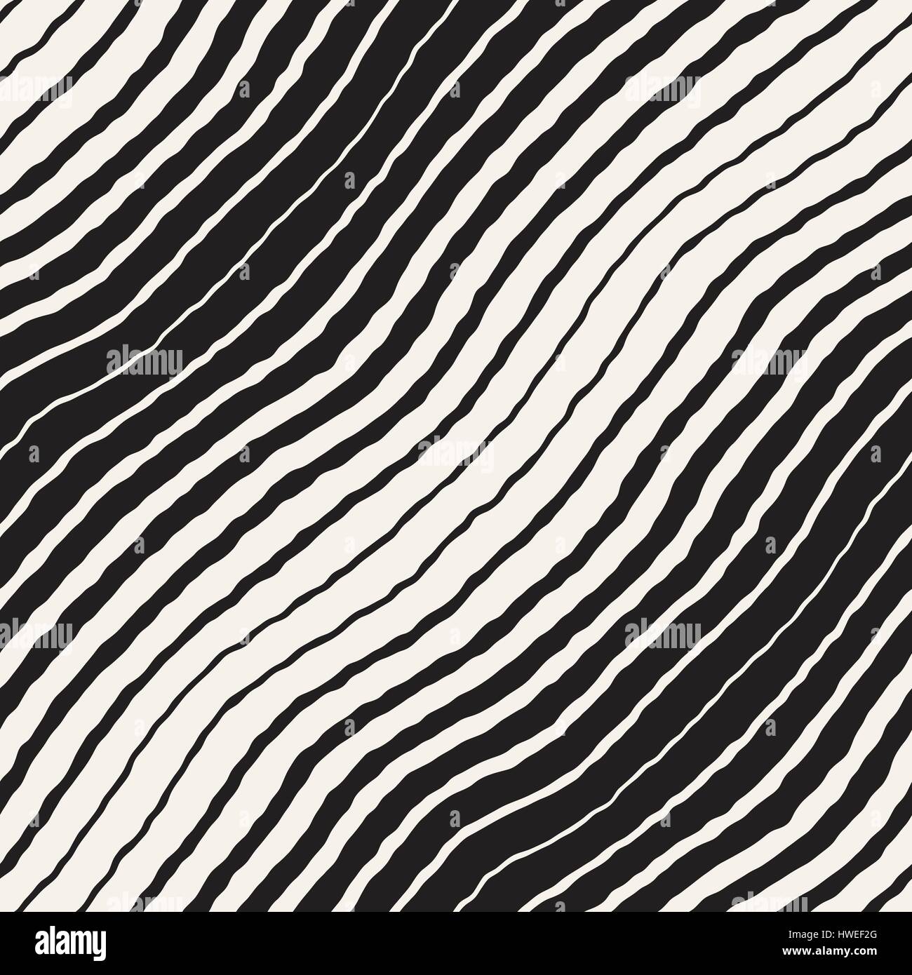Seamless Wavy Hand Drawn Stripes Pattern. Repeating Vector Texture ...