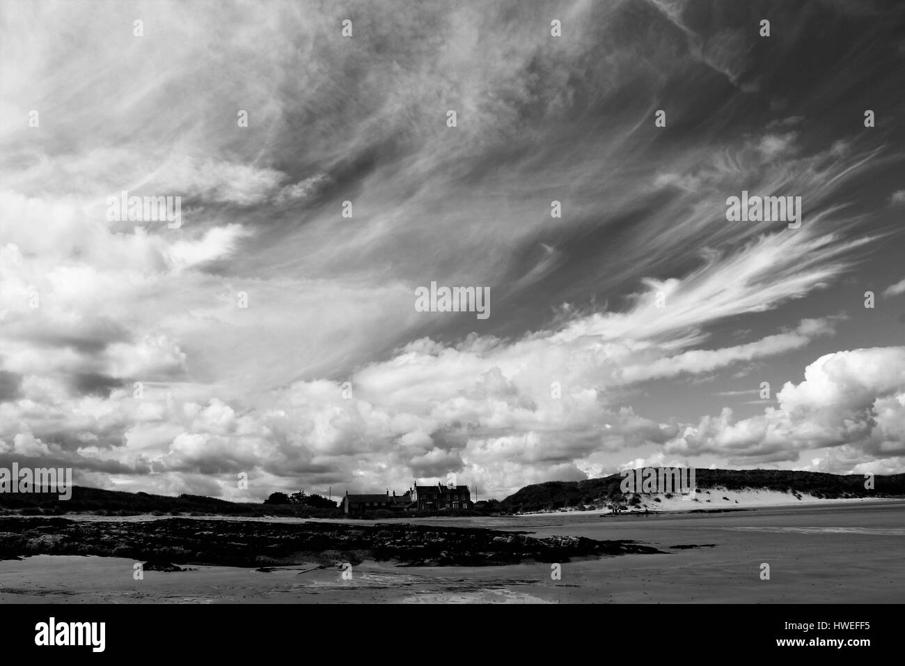 Seahouses, Northumberland - Big skies Stock Photo