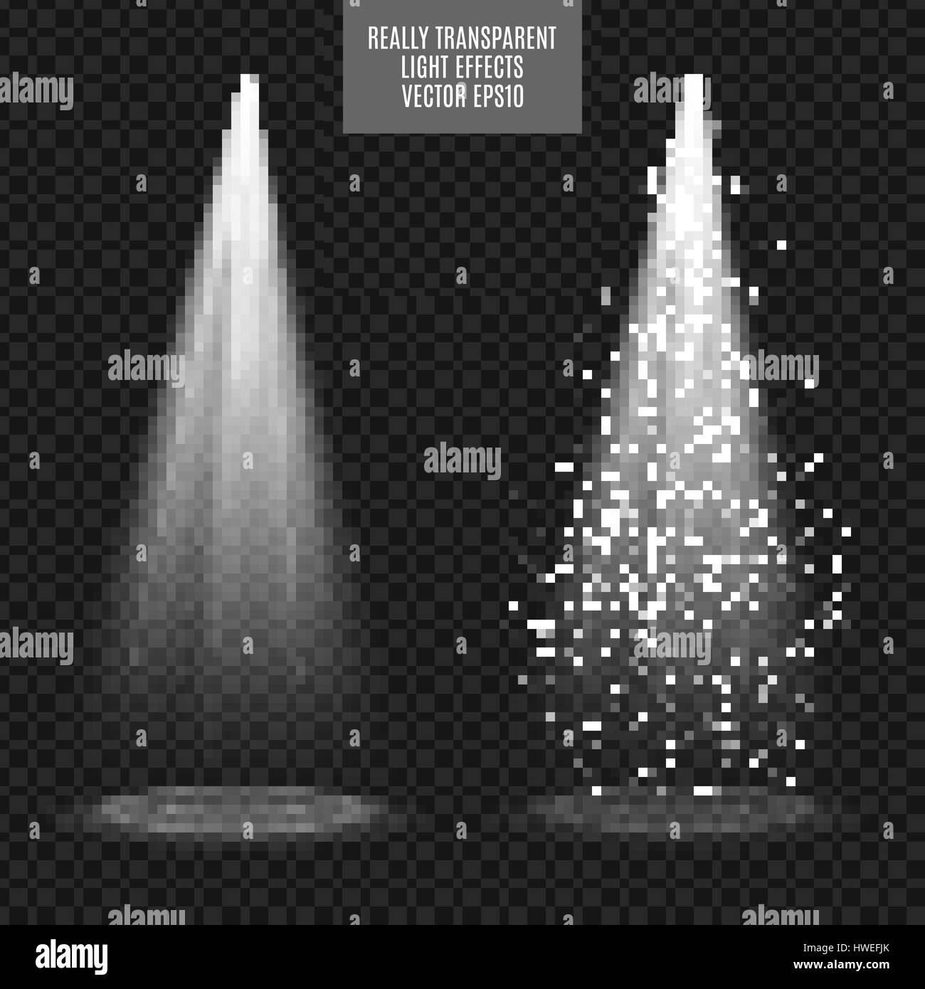 Vector Spotlights. Light Effects. White glow. Really transparent effect