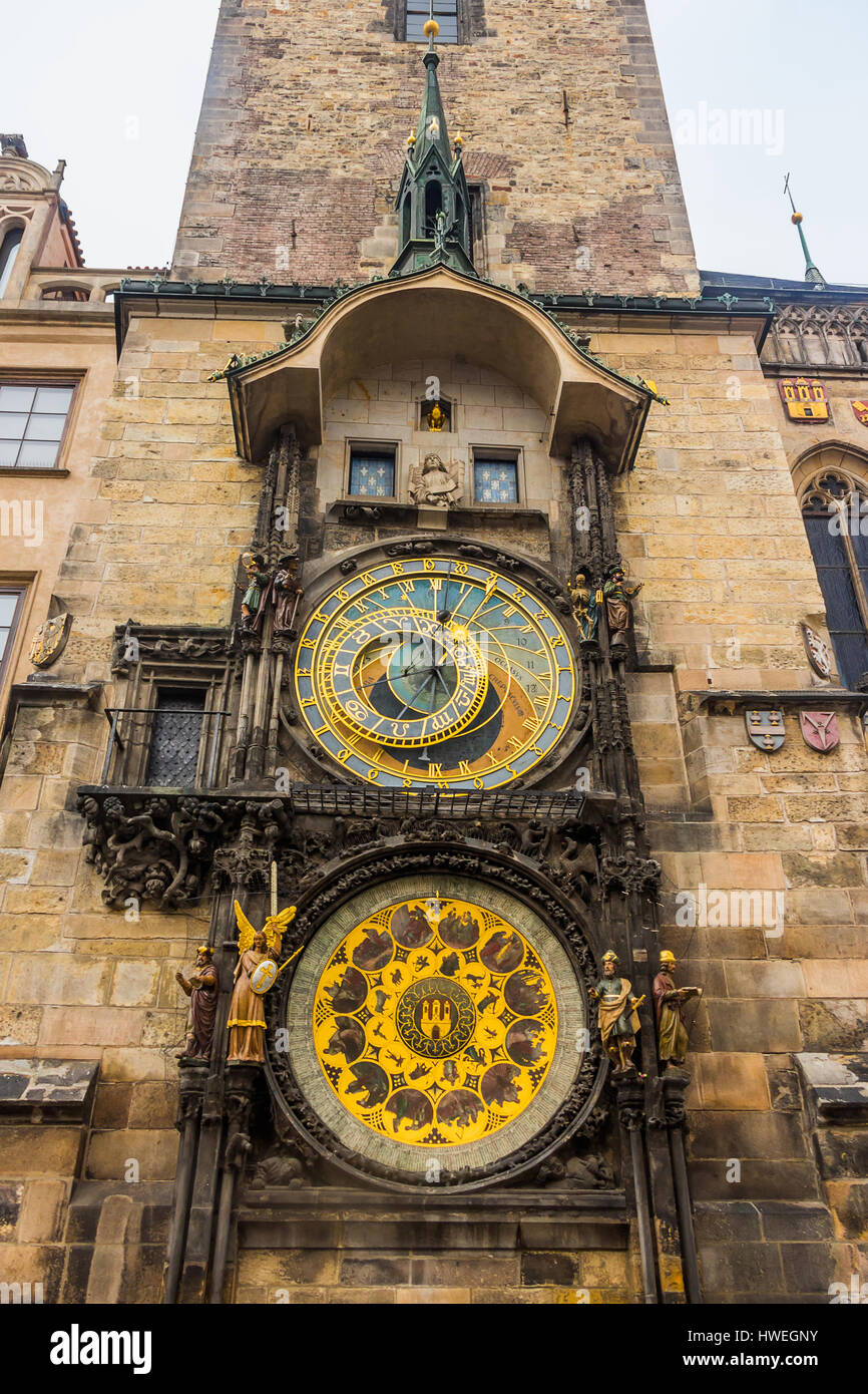 Prague Astronomical clock in old town square Stock Photo Alamy