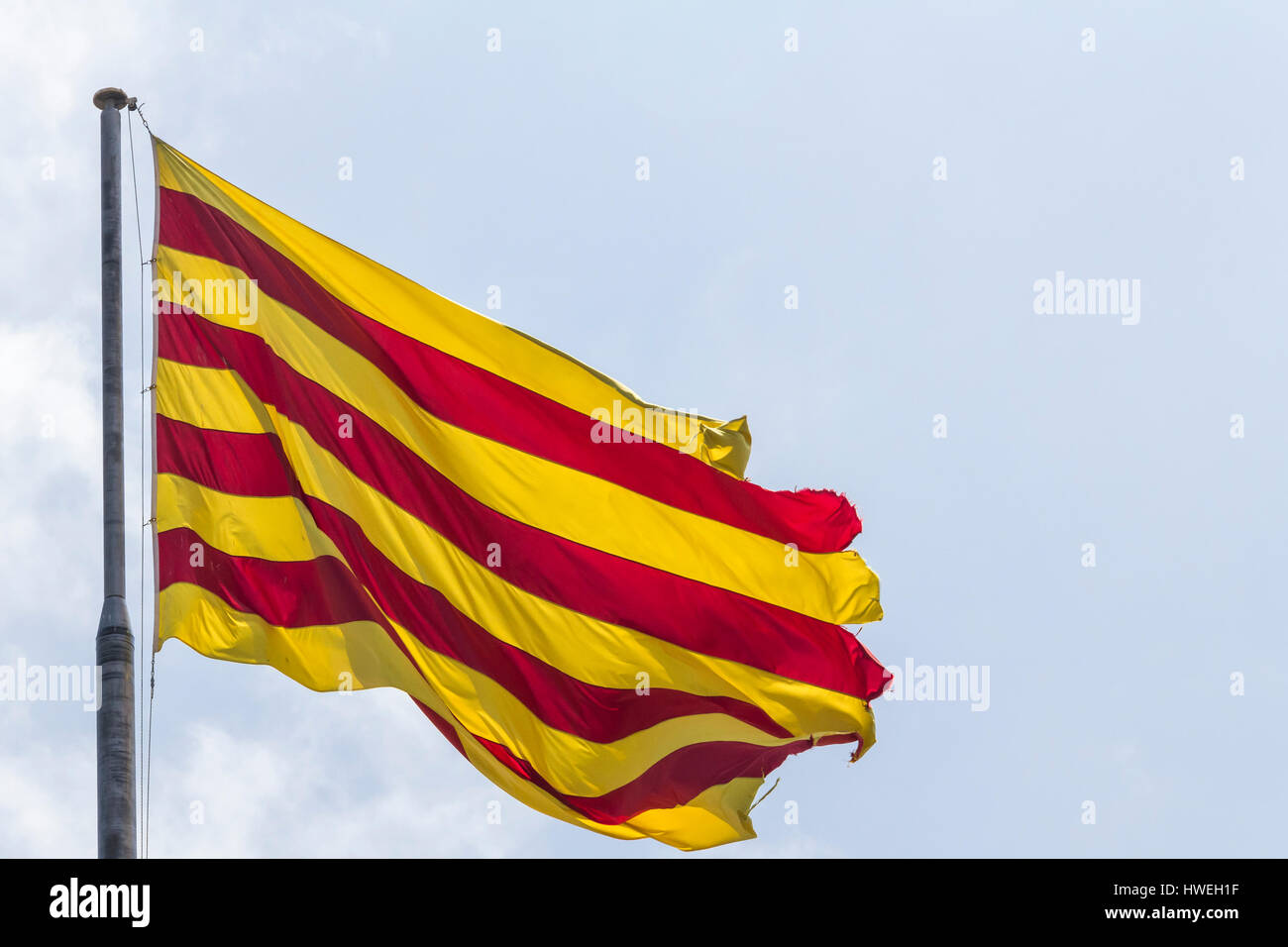The flag on Catalonia Stock Photo