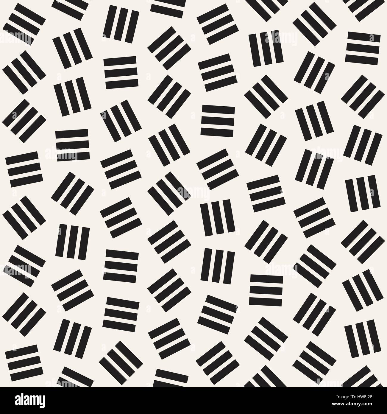 Scatered Pattern Simple Geometric Scattered Shapes. Vector Seamless Black and White Pattern ...