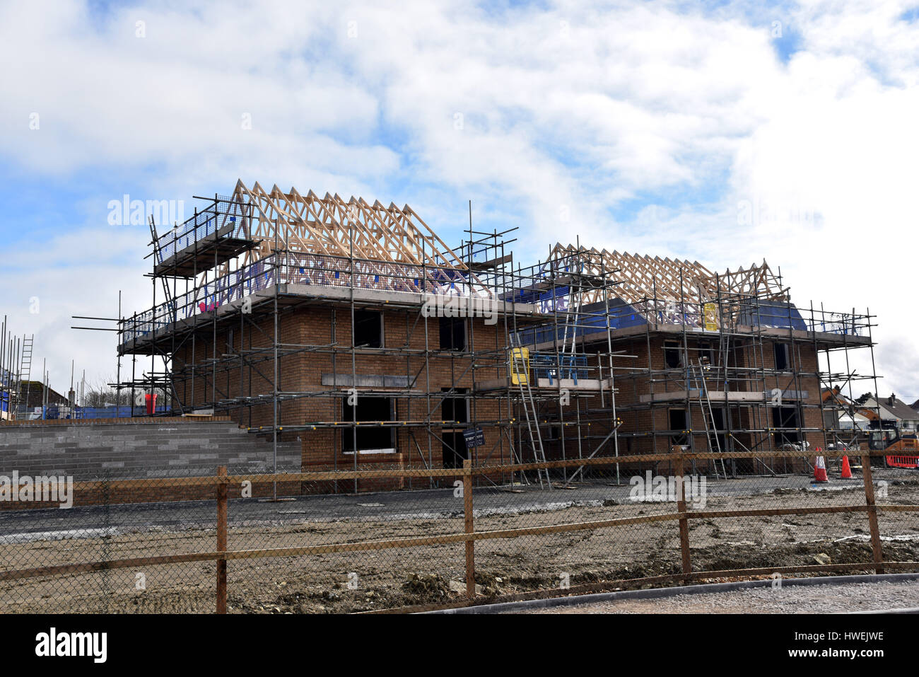 House construction Wick, building site, Wick, Vale of Stock