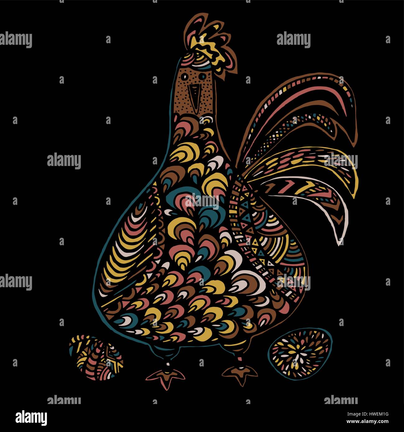 Easter egg colorful illustration card drawn by hand Stock Vector Image ...