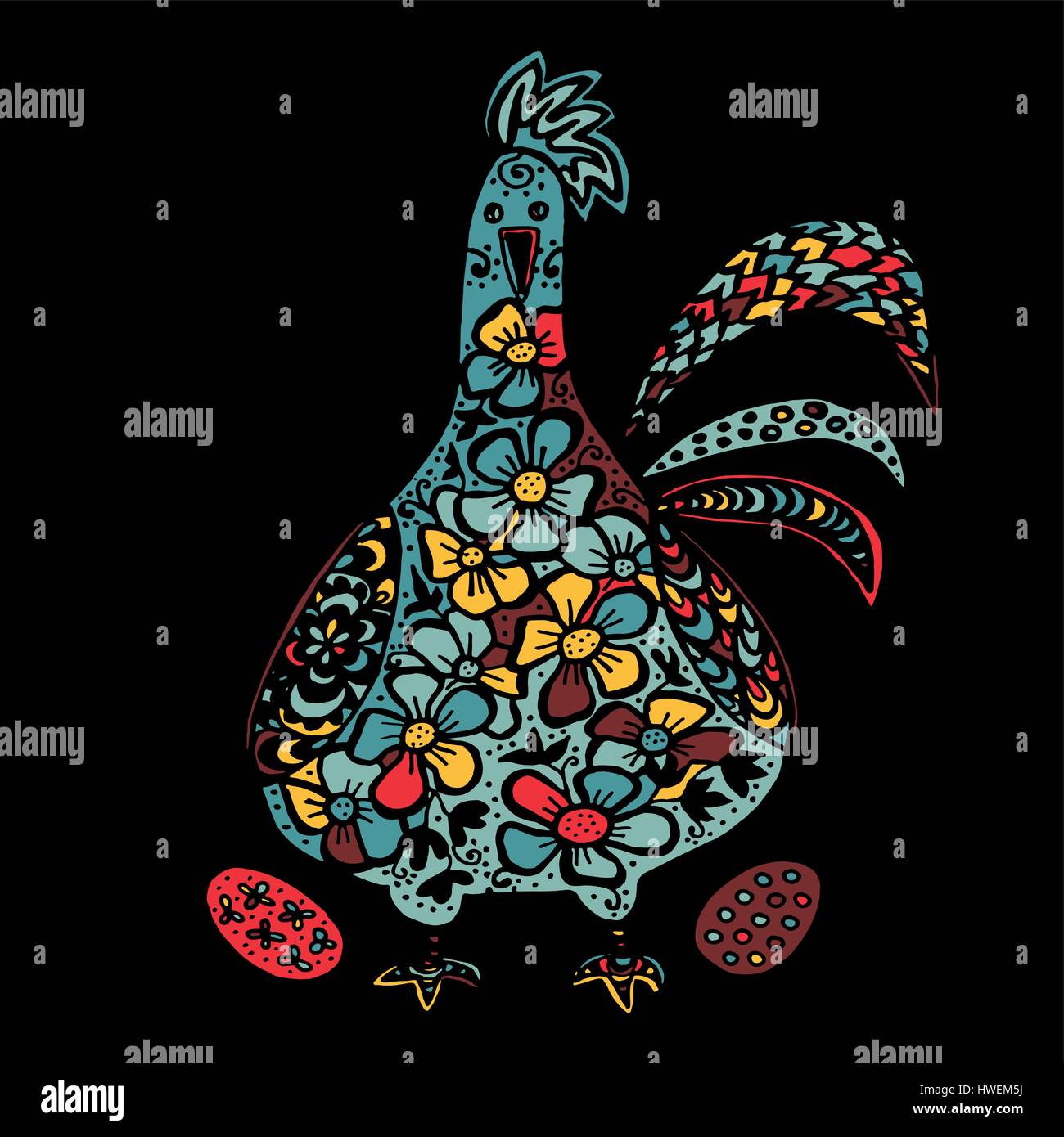 Easter egg colorful illustration card drawn by hand Stock Vector Image ...