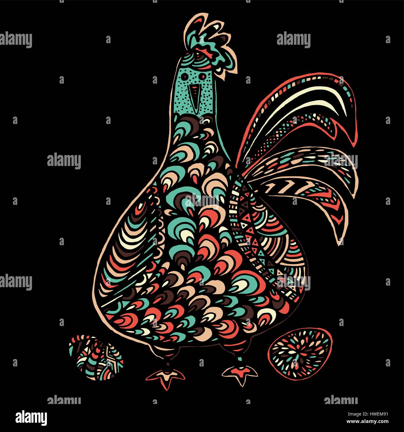 Easter egg colorful illustration card drawn by hand Stock Vector Image ...