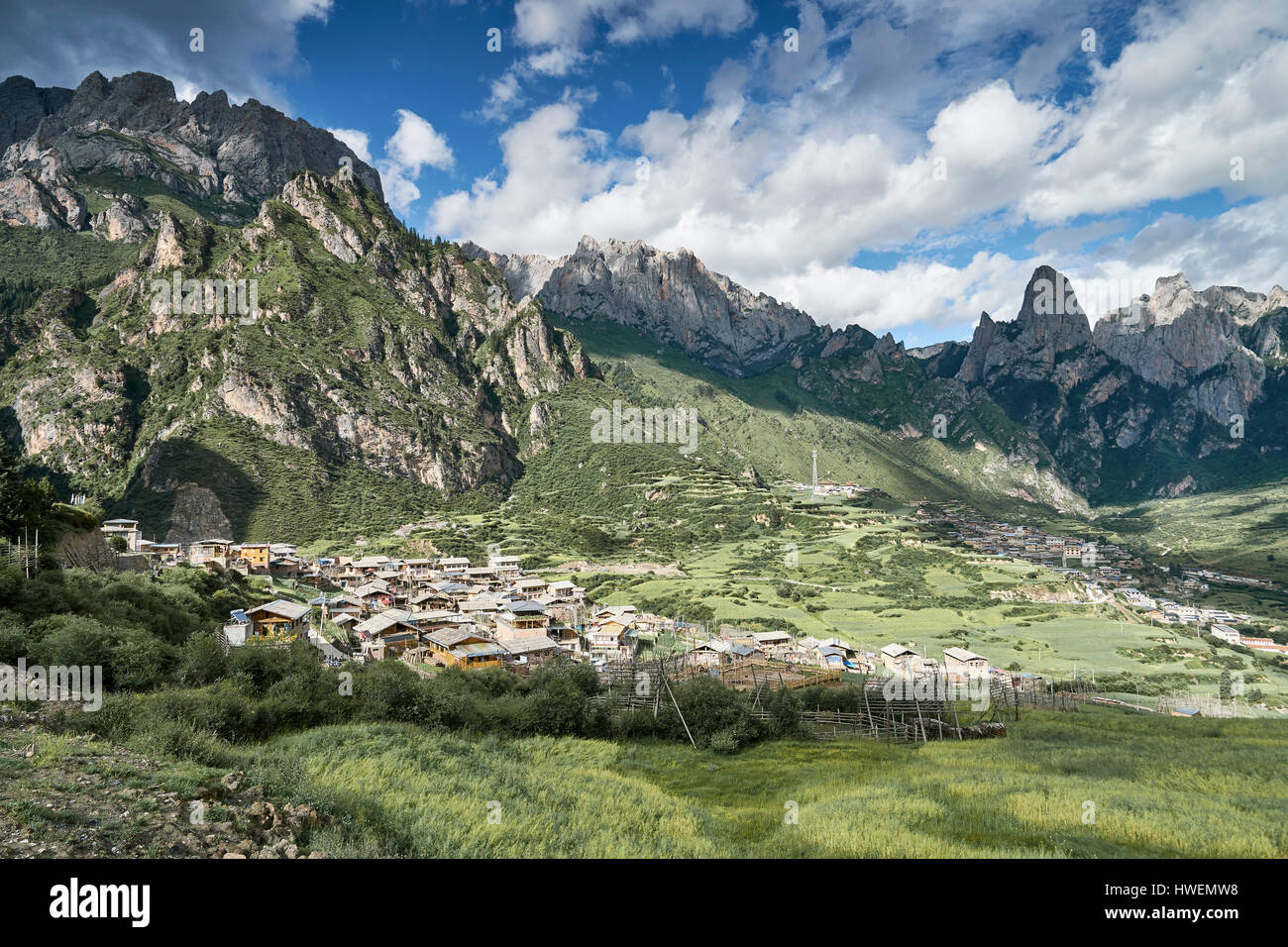 Mountain ranges, Zhagana, Gansu Province, China Stock Photo