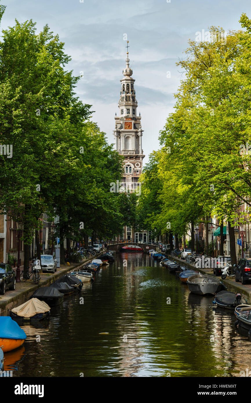 View along the Groenburgwalm Amsterdam, Netherlands Stock Photo
