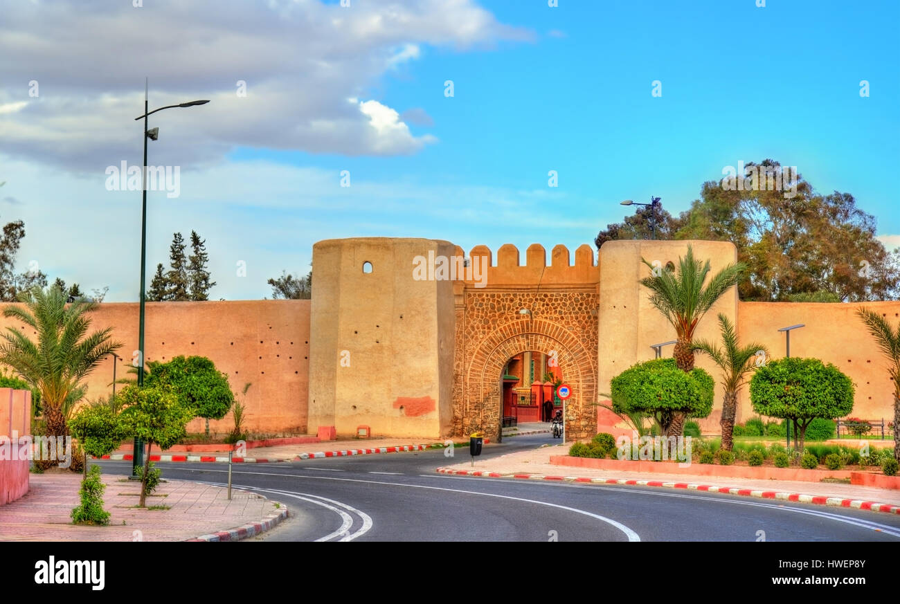 Bab Laarissa or Bab Er-Raha, one of gates of Marrakesh, Morocco Stock Photo