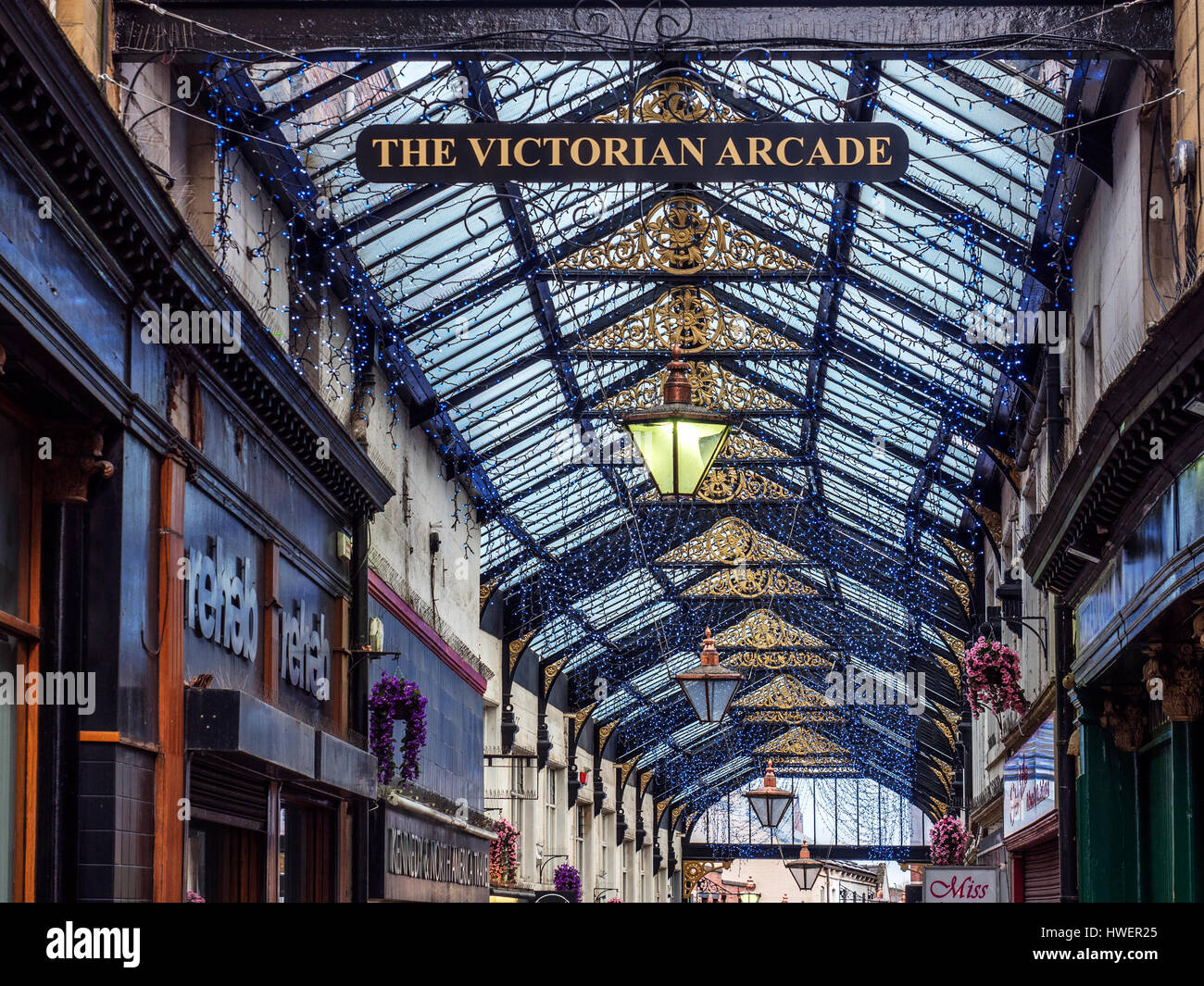The Victorian Arcade Shopping Street in Barnsley South Yorkshire England Stock Photo