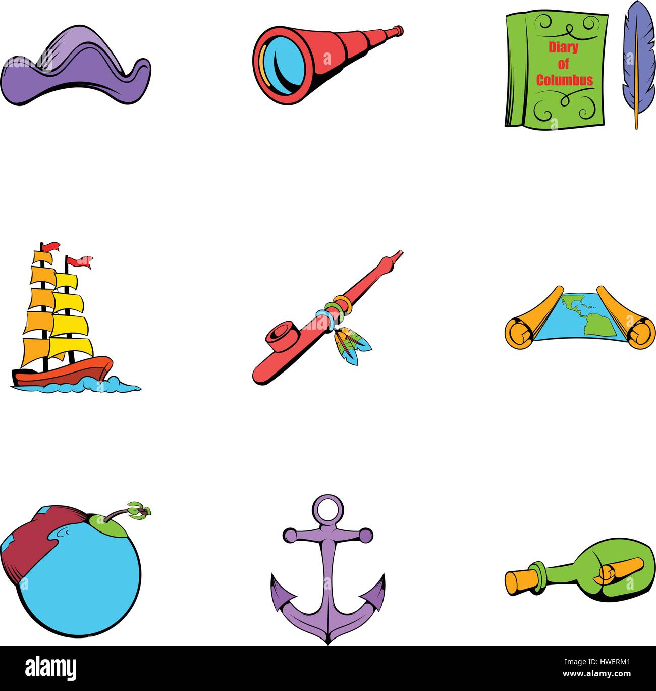 Sea travel icons set, cartoon style Stock Vector Image & Art - Alamy