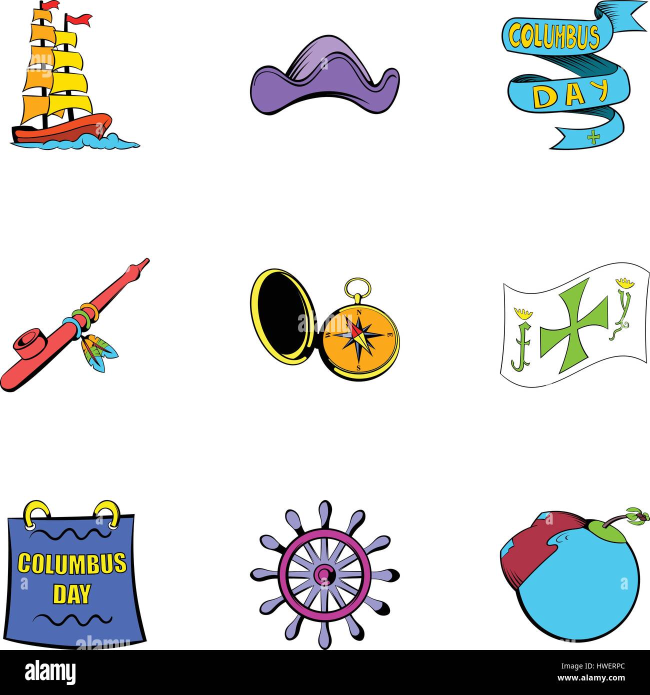 Ocean travel icons set, cartoon style Stock Vector Image & Art - Alamy
