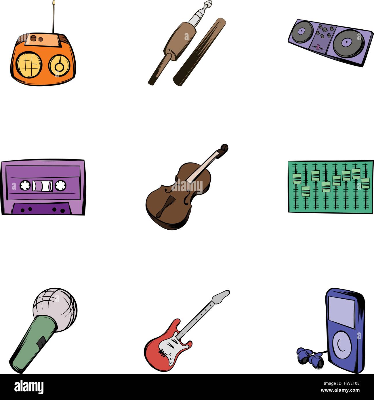 Instruments icons set, cartoon style Stock Vector Image & Art - Alamy