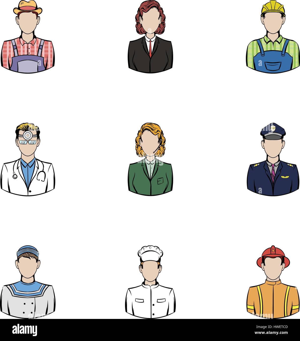 Profession icons set, cartoon style Stock Vector Image & Art - Alamy