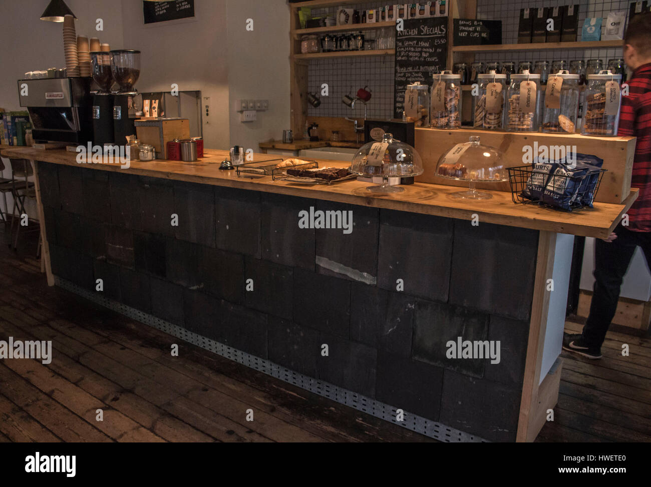 Inside Little Man Coffee shop in Cardiff, Wales Stock Photo Alamy