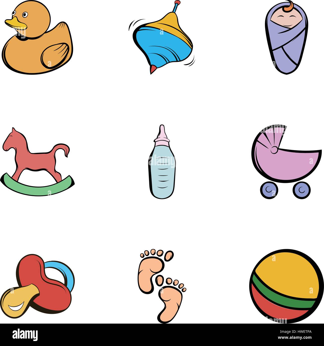 Child icons set, cartoon style Stock Vector Image & Art - Alamy