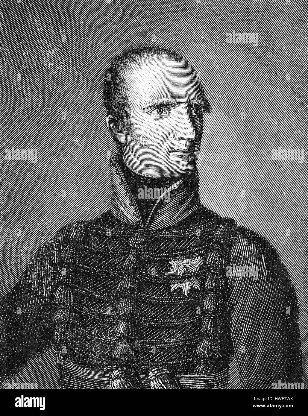 Friedrich Wilhelm of Brunswick-Wolfenbuettel, or the Black Duke, 1771 - 1815, Duke of Brunswick-Wolfenbuettel and Oels and a German commander of the w Stock Photo
