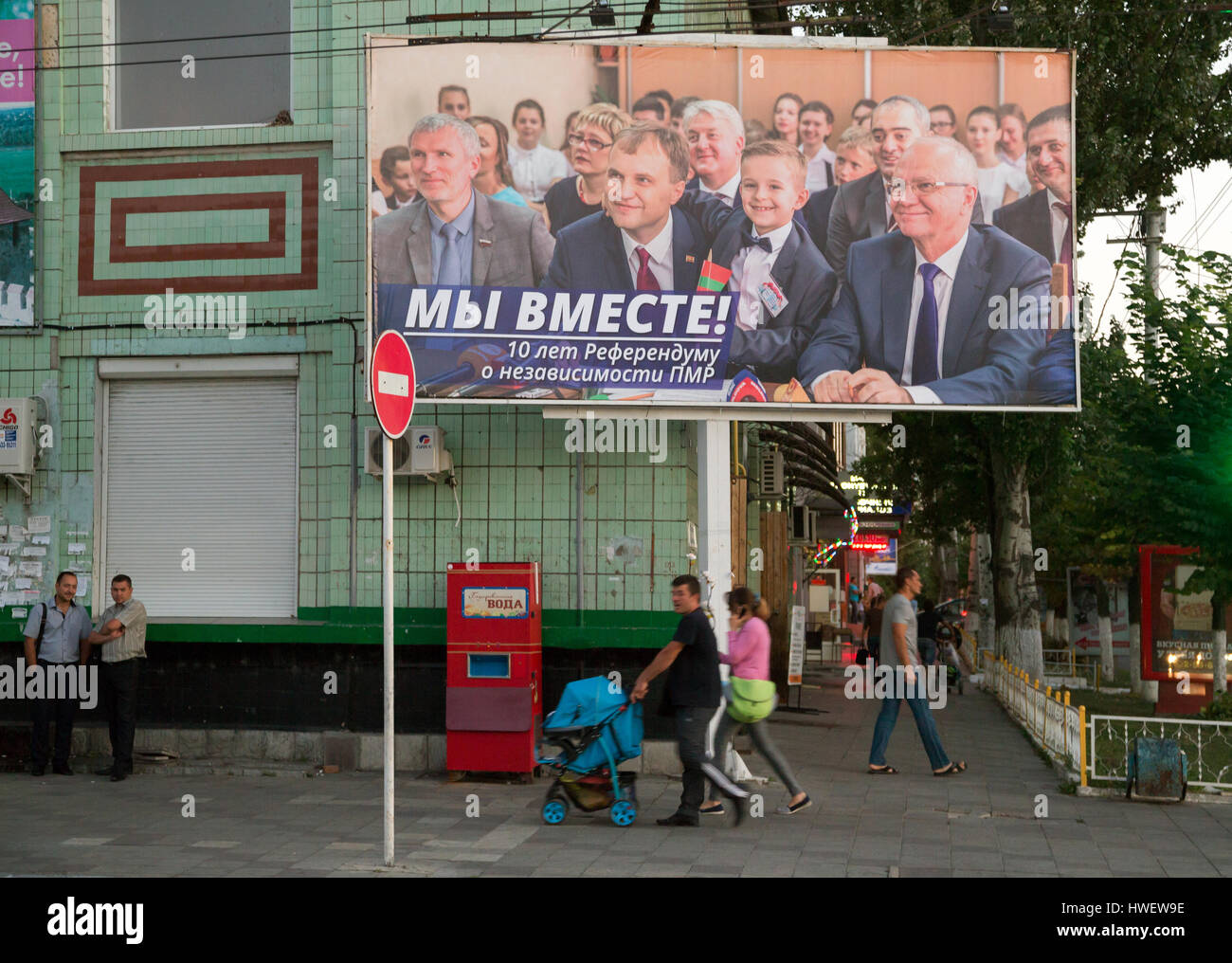 Bender, Republic of Moldova, Poster on the referendum on independence Stock Photo