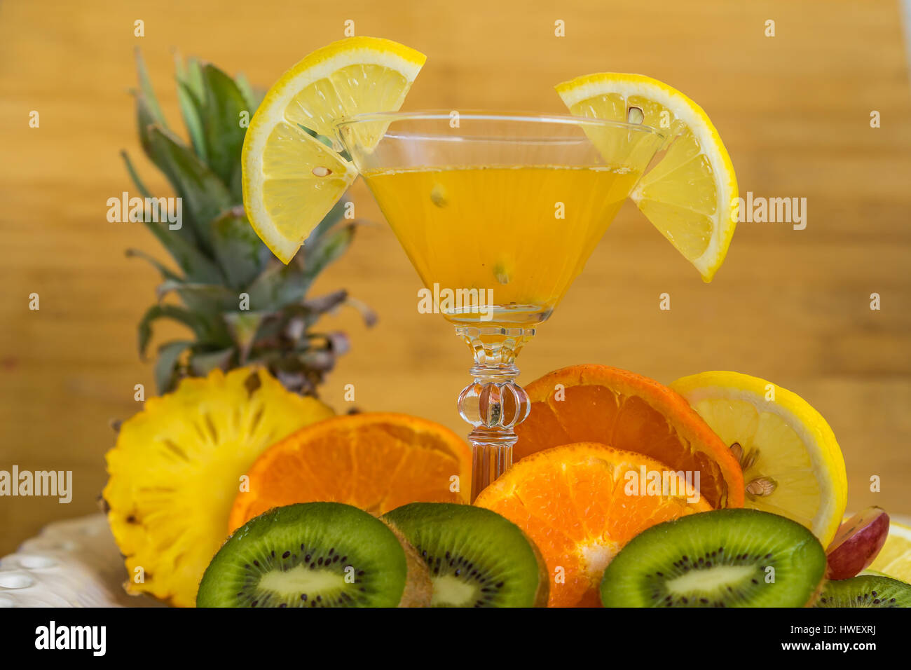 Healthy Fruit Cocktail Stock Photo Alamy