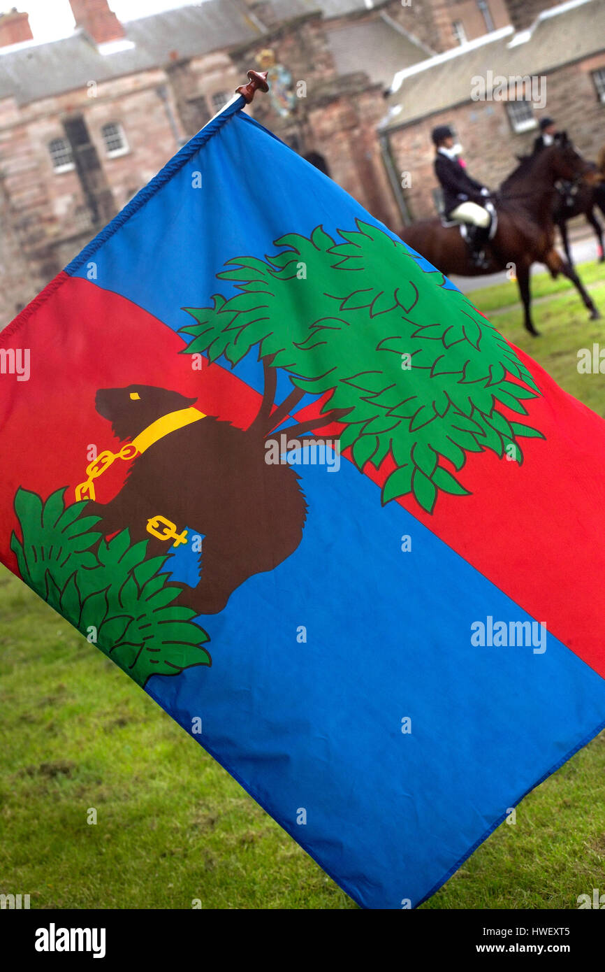 Berwick-upon-Tweed flag at the riding of the Bounds Stock Photo