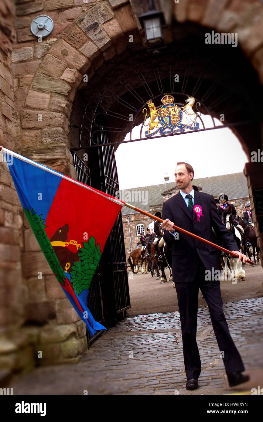 Leaving Berwick Barracks, Riding the Bounds Stock Photo