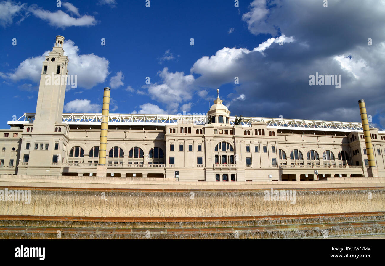 Olympic Stadium Lluis Companys in Barcelona, Spain Stock Photo