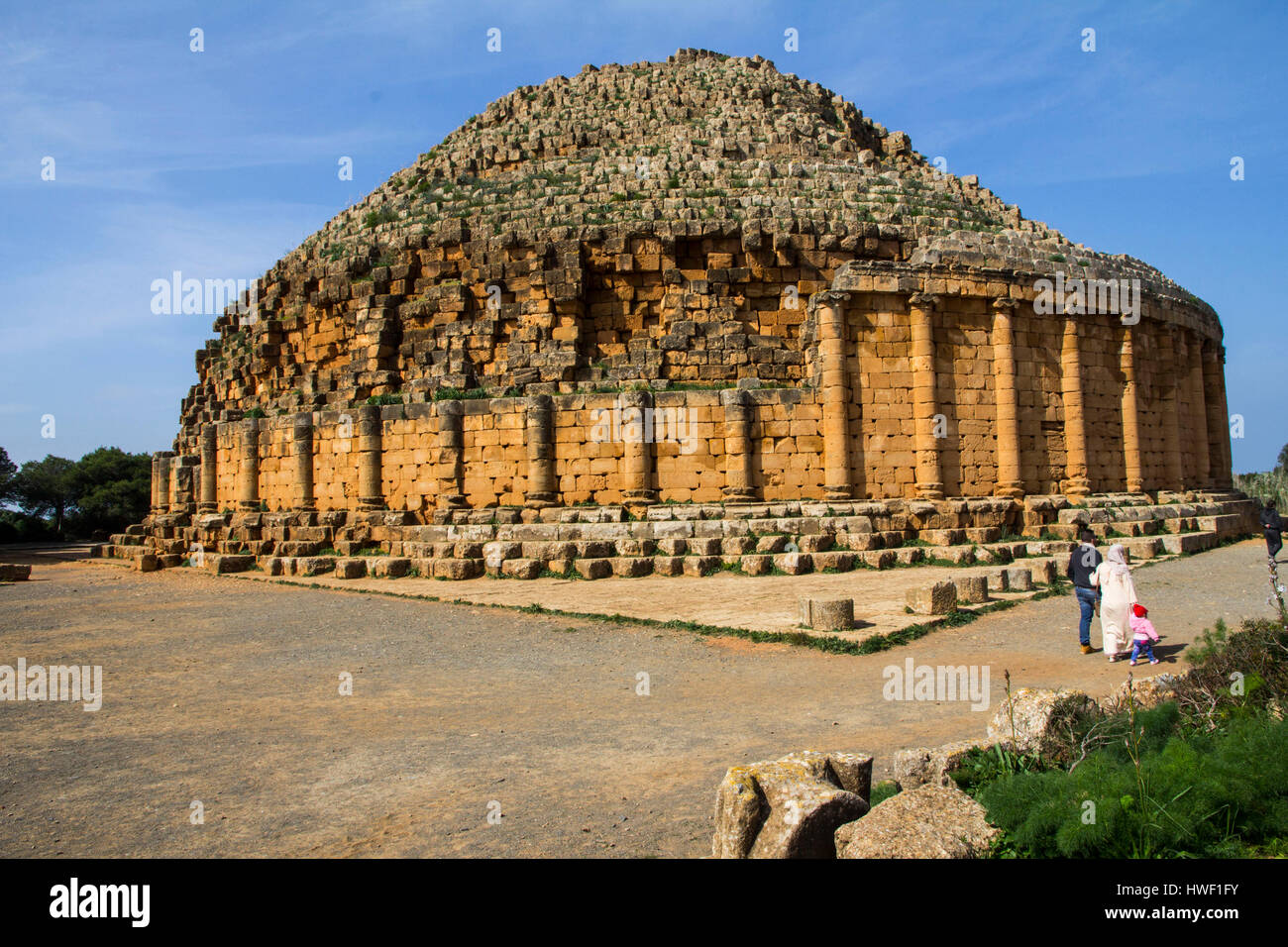 Royal Mausoleum of Mauretania in Algeria, a funerary monument built in 3BC by the King of Mauretania, Juba II, and his Queen Cleopatra Selene II. Stock Photo