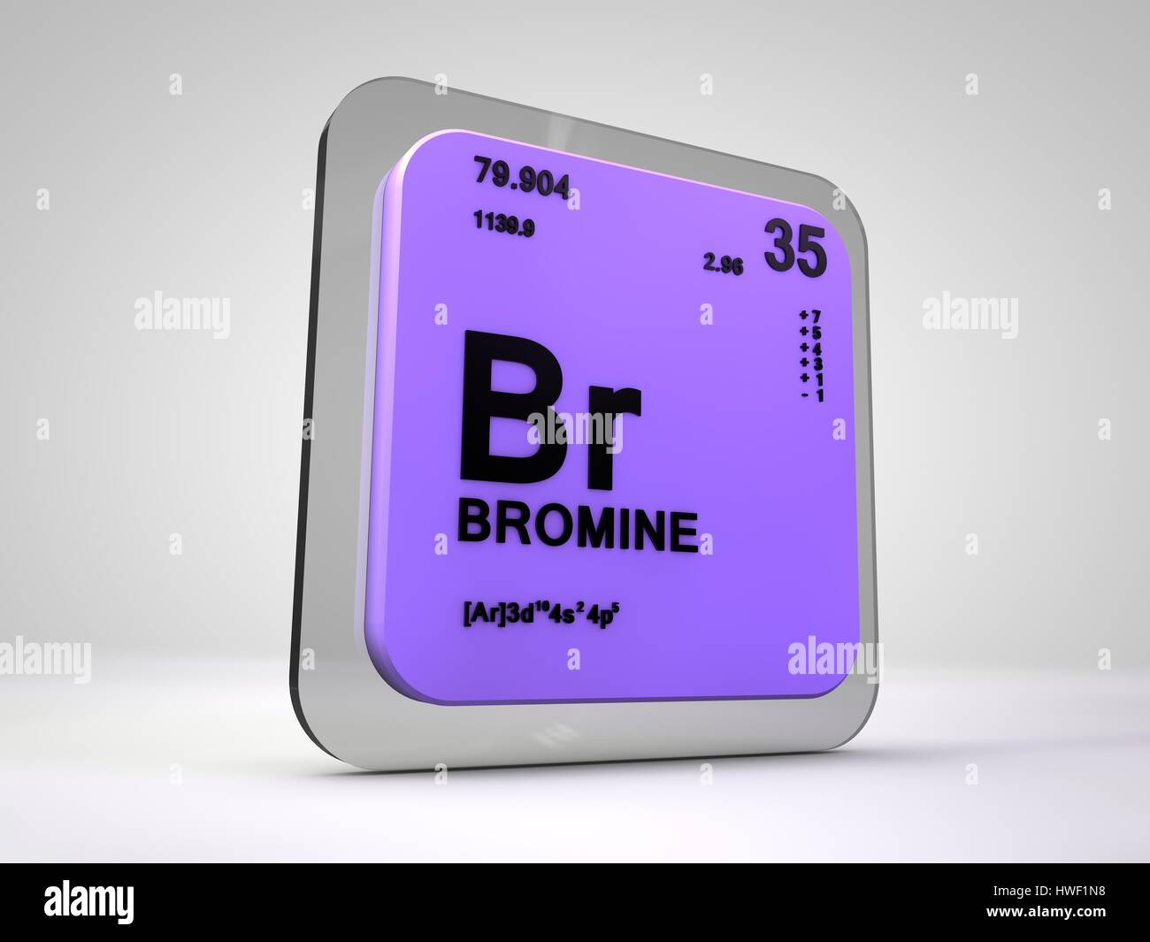 Bromine Br chemical element periodic table 3d render Stock Photo Alamy