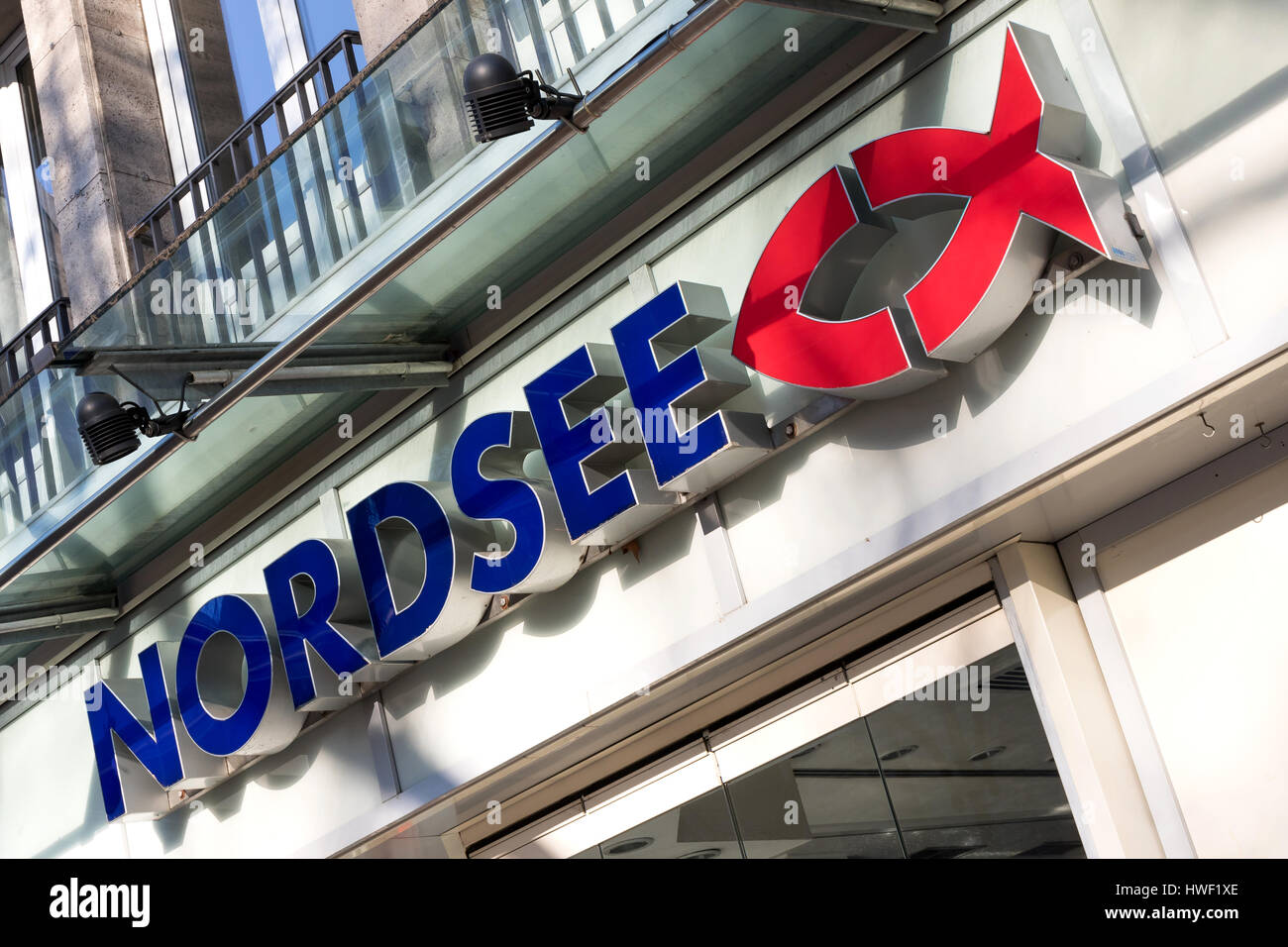 Nordsee restaurant. Nordsee is a German fast food restaurant chain specialized in seafood. Stock Photo