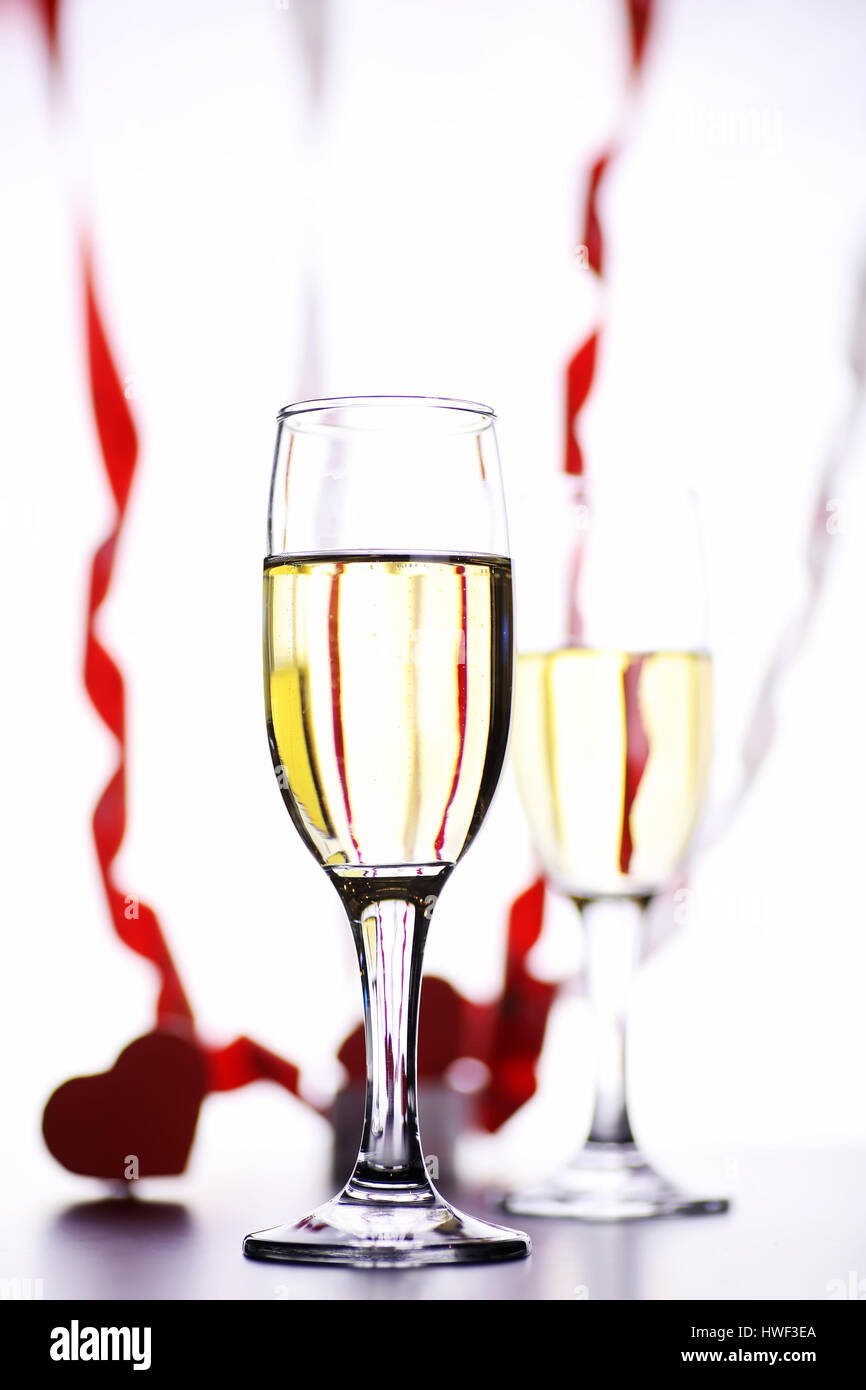 glass of white wine on a table on white background isolate Stock Photo ...