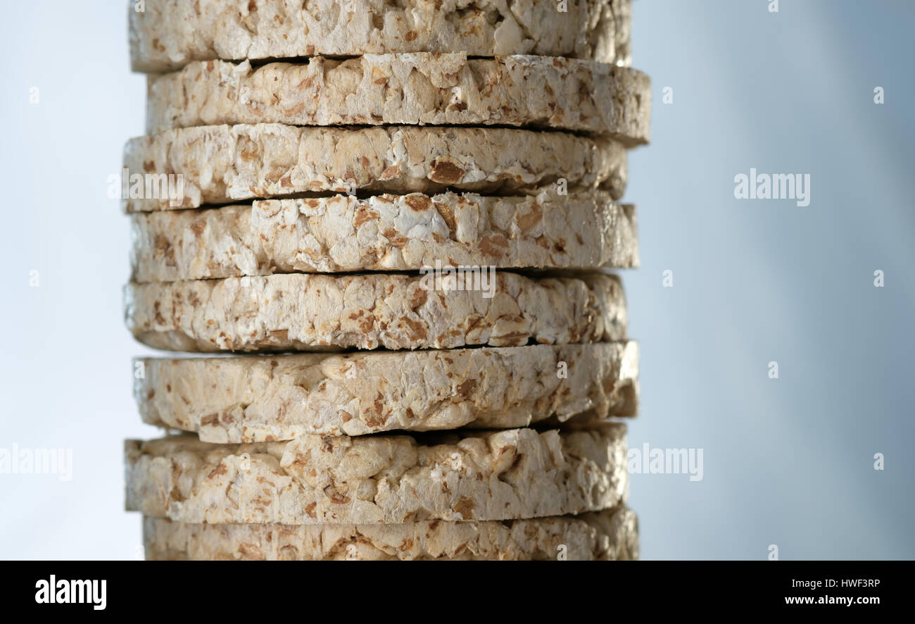 Wholegrain Rice Waffles - Closeup Stock Photo