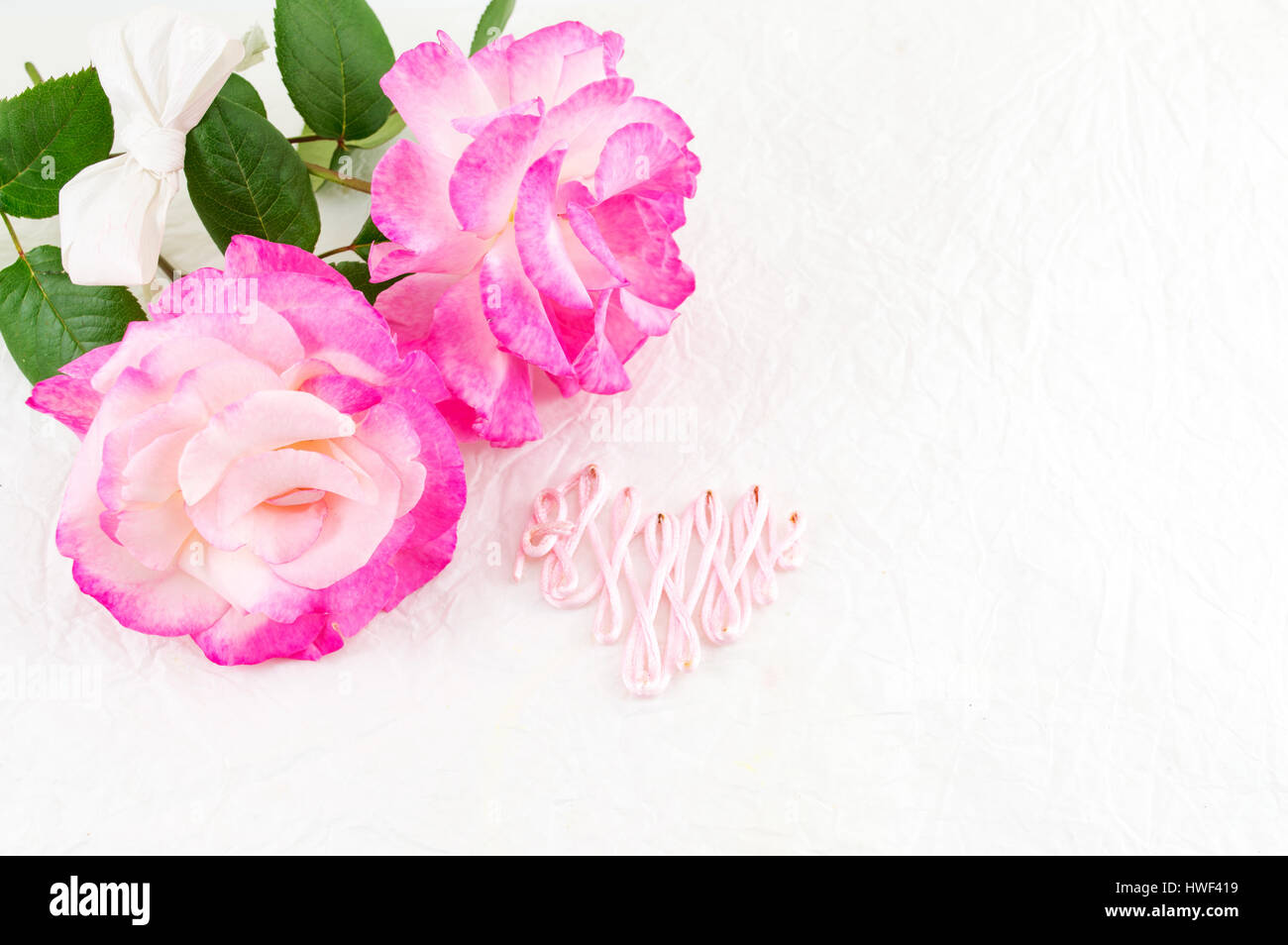 Two pink roses heart hi-res stock photography and images - Alamy