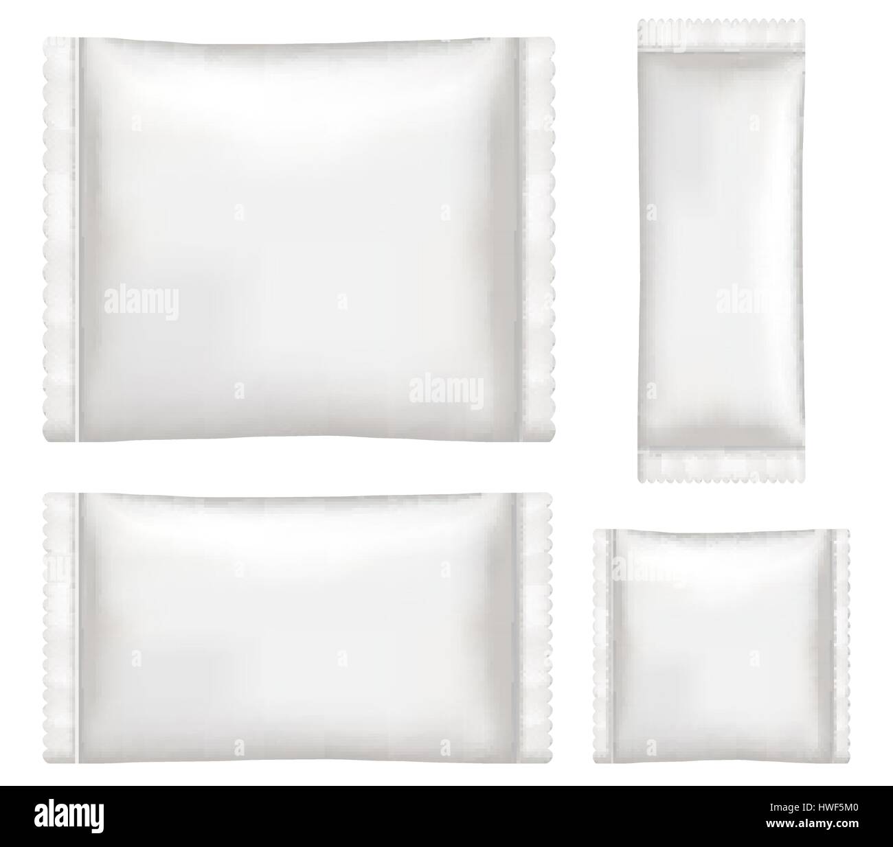 top view of White polystyrene and plastic packaging mockup Stock Vector