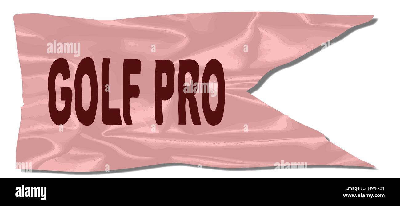 A silk flag with the legend GOLF PRO Stock Vector