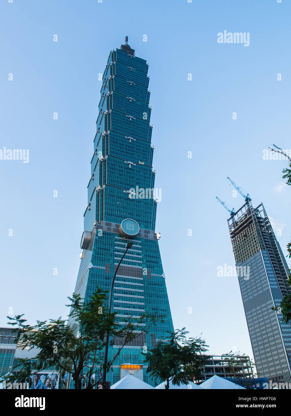Taipei, Taiwan - October 02, 2016: Taipei 101. Landmark supertall skyscraper in Xinyi District. Stock Photo