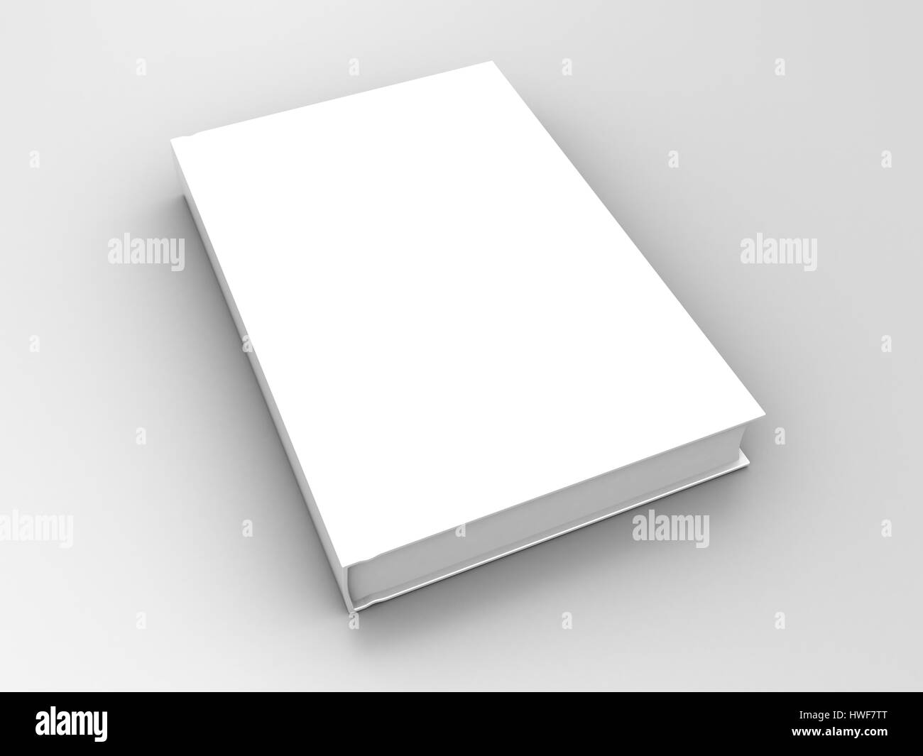 3d illustration of white book with empty cover over gray background