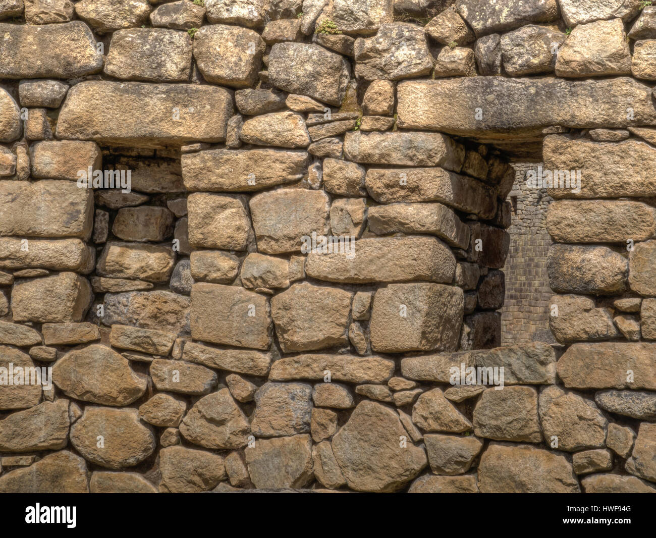 Machu Picchu, Peru - May 22, 2016: Wall of ancient inca town Stock ...