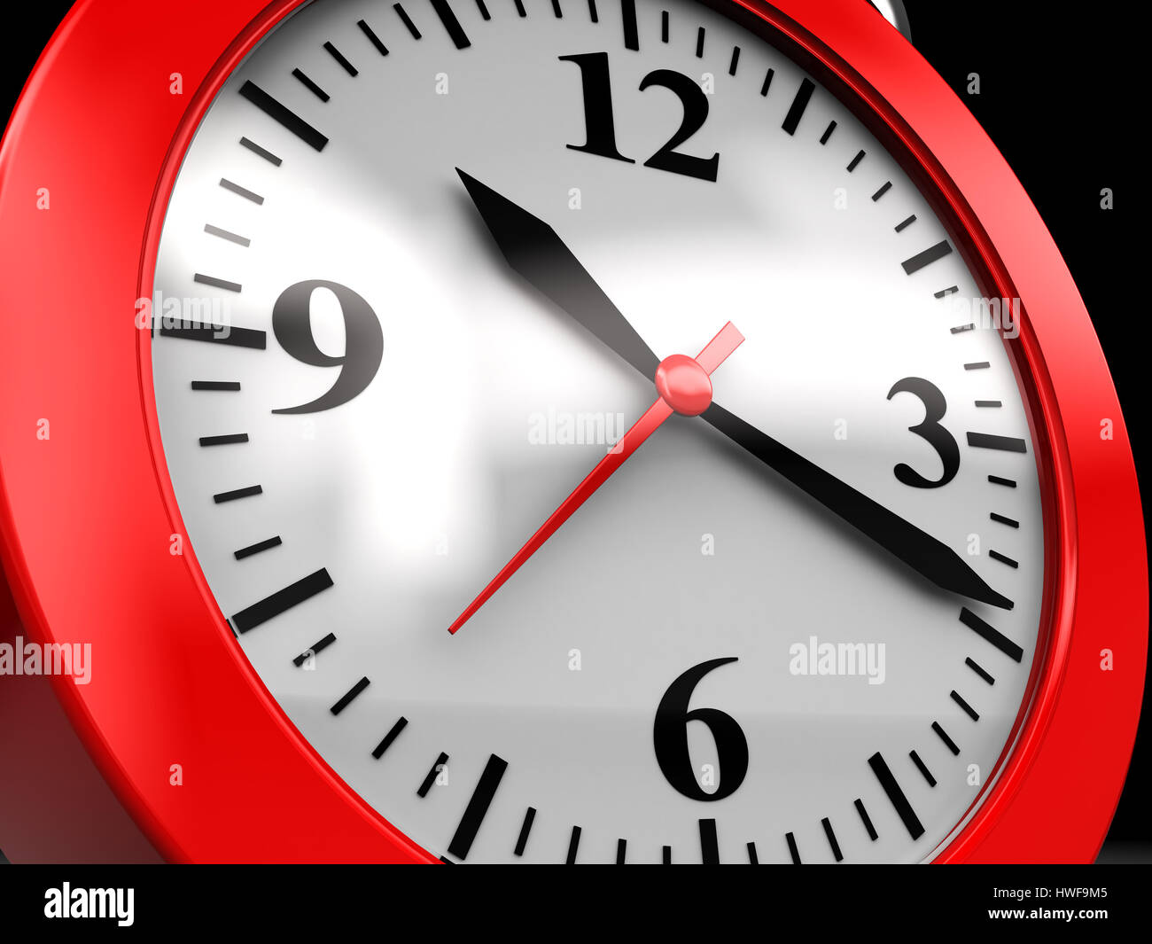 abstract 3d illustration of generic clock dial closeup Stock Photo