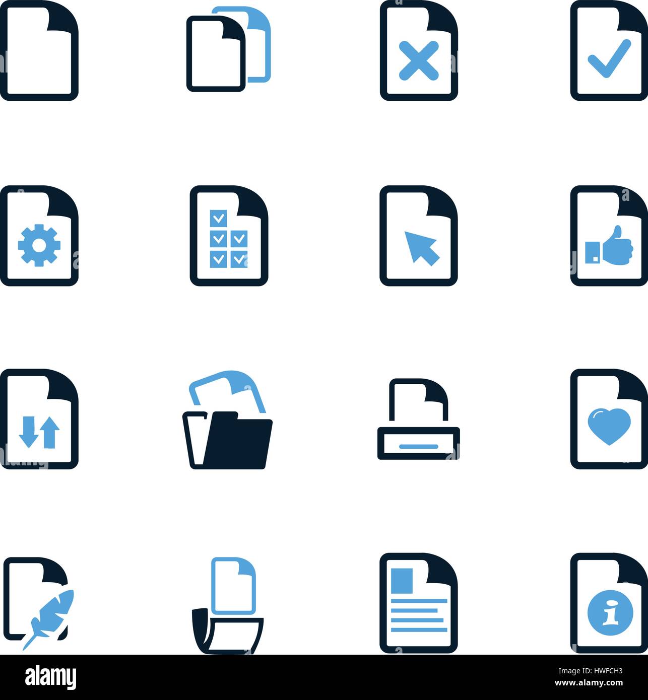 Documents icon set for web sites and user interface Stock Vector Image ...