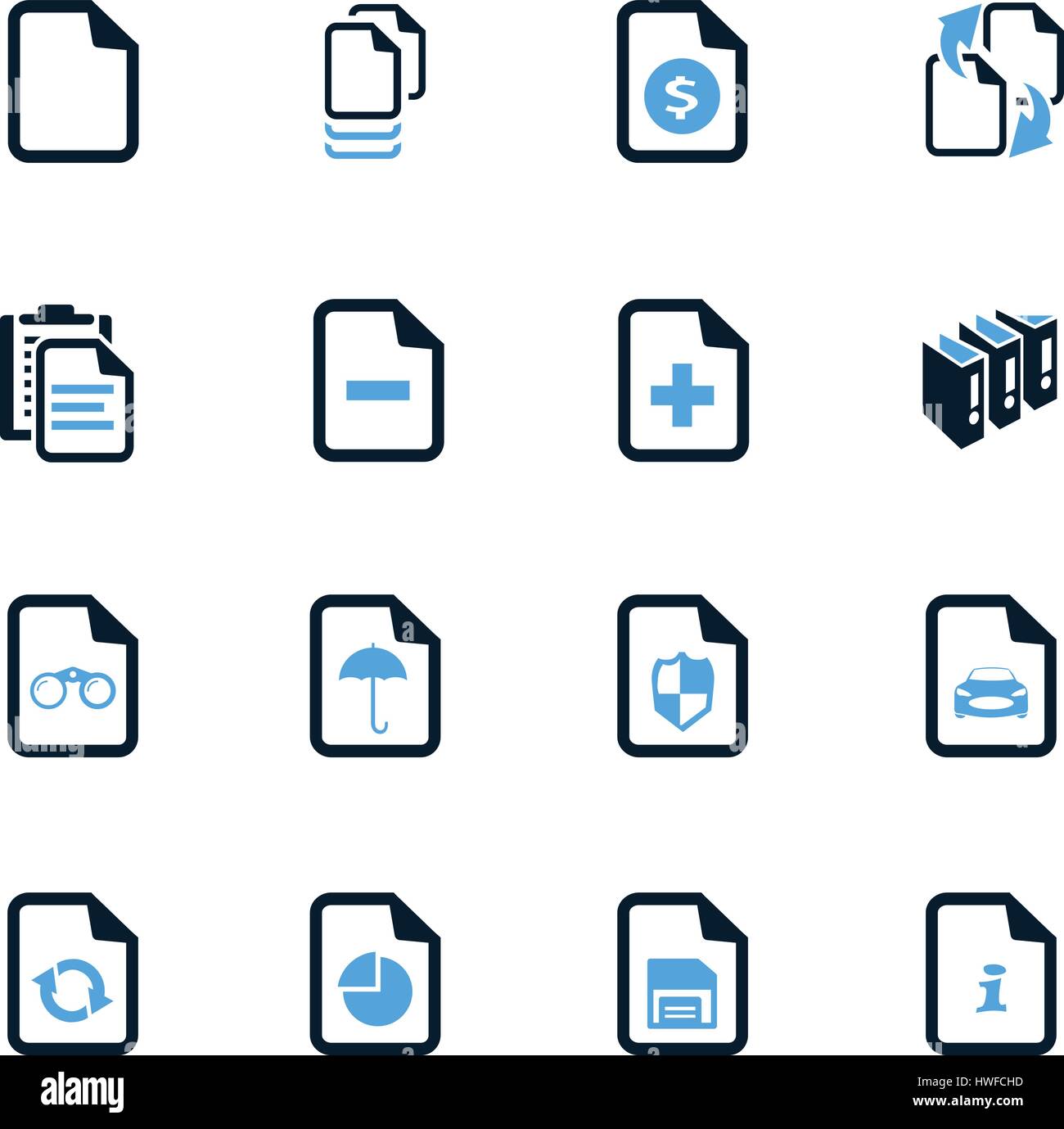 Documents icon set for web sites and user interface Stock Vector Image ...