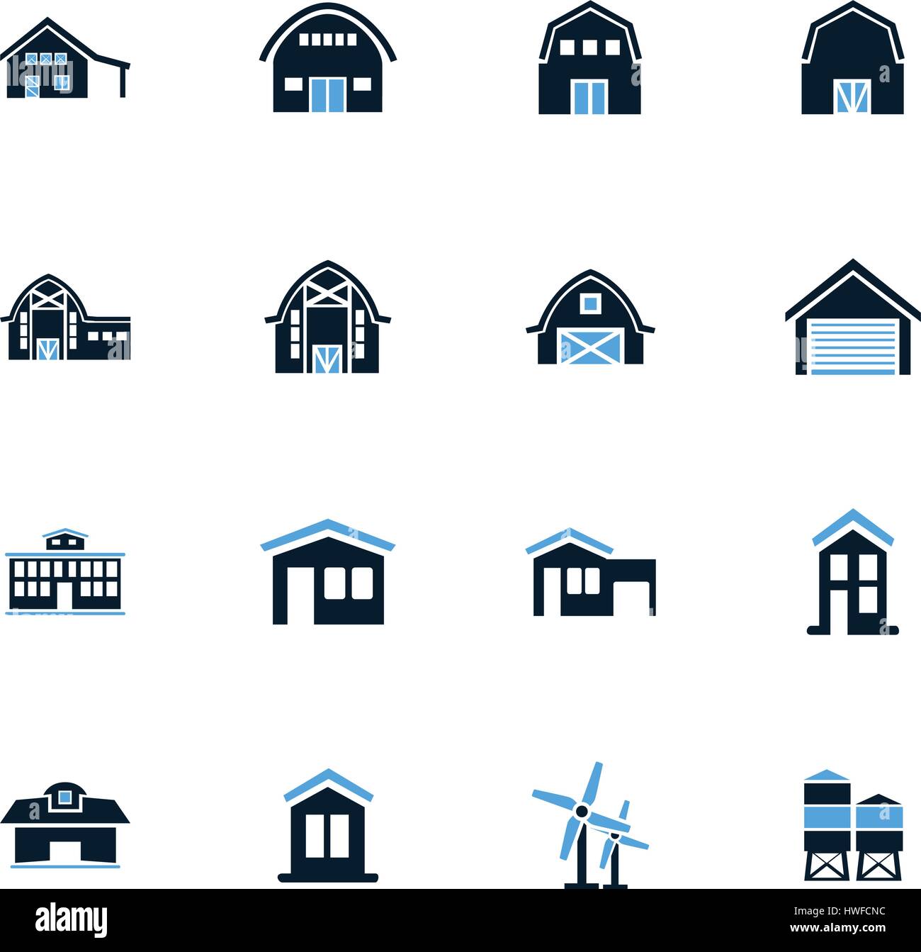 farm building icon set for web sites and user interface Stock Vector ...