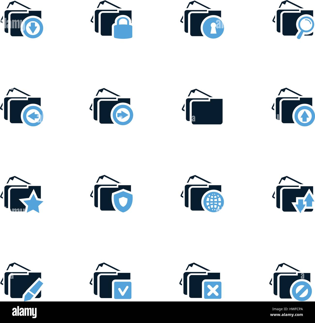 Folders icon set for web sites and user interface Stock Vector Image ...