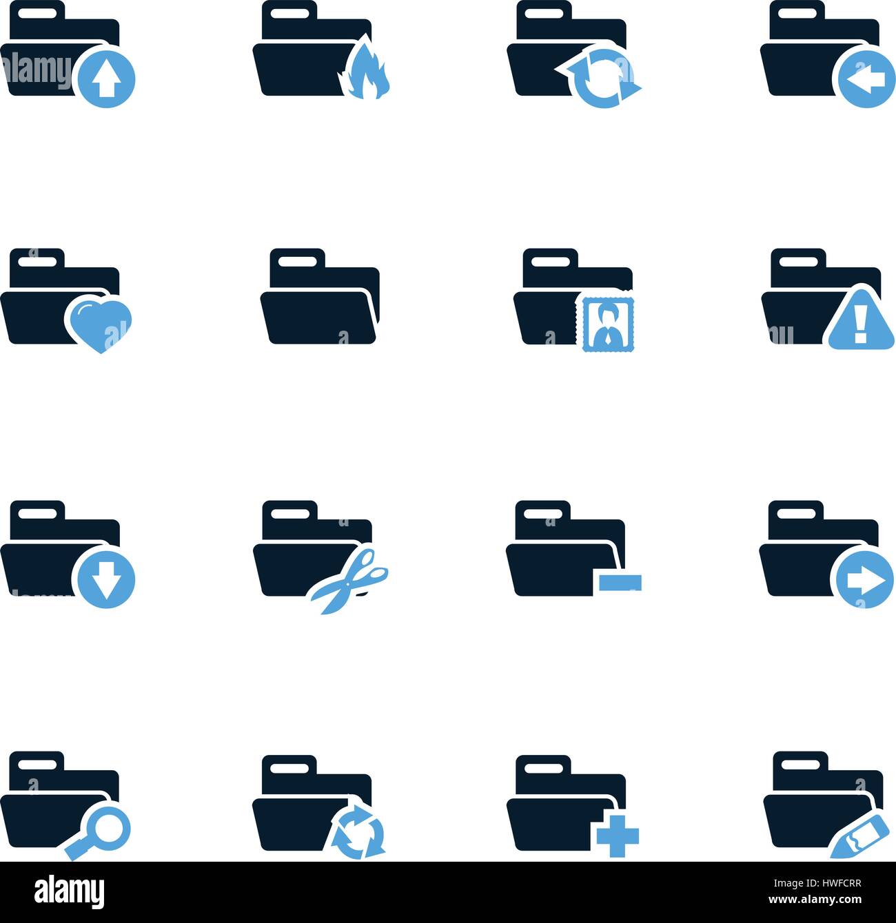 Folders icon set for web sites and user interface Stock Vector Image ...