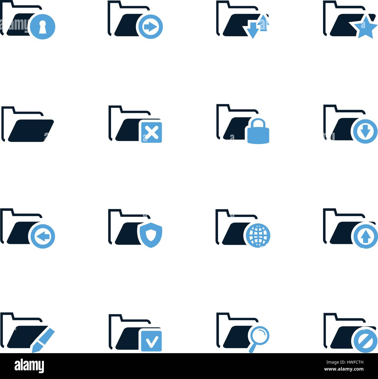 Folders icon set for web sites and user interface Stock Vector Image ...