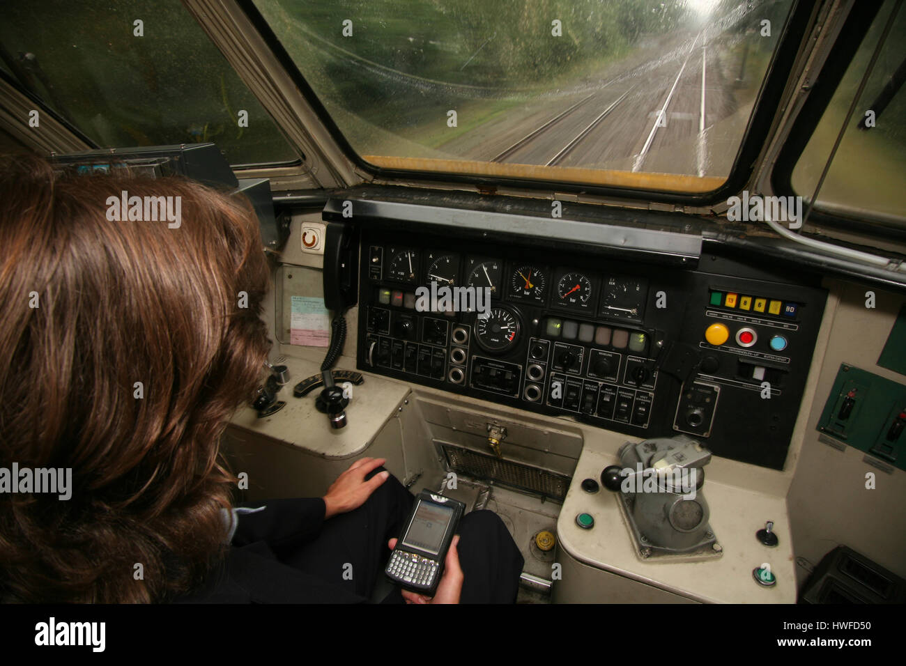 traindriver working for the dutch railways Stock Photo - Alamy