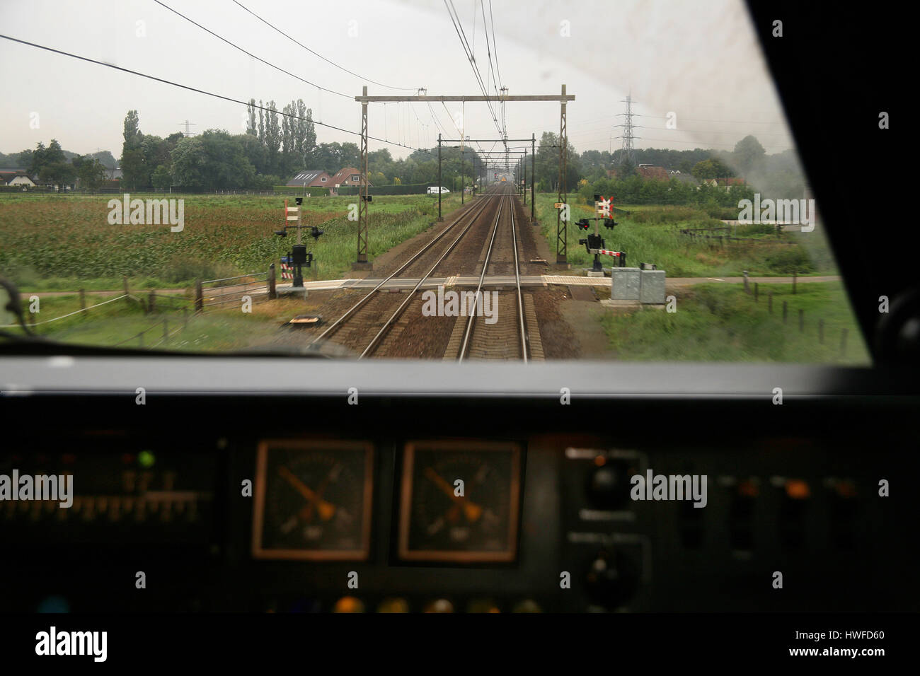 traindriver working for the dutch railways Stock Photo - Alamy