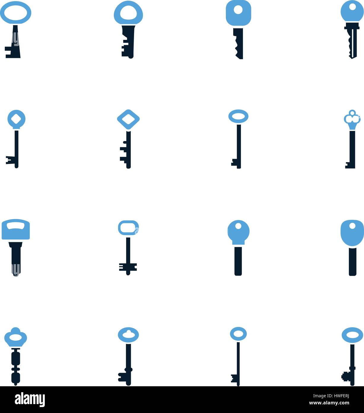 Lock and Key icon set for web sites and user interface Stock Vector ...