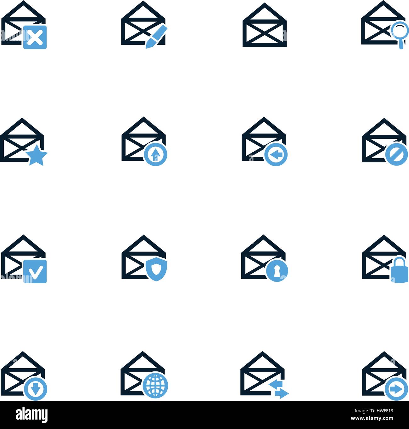 Mail and envelope icon set for web sites and user interface Stock ...